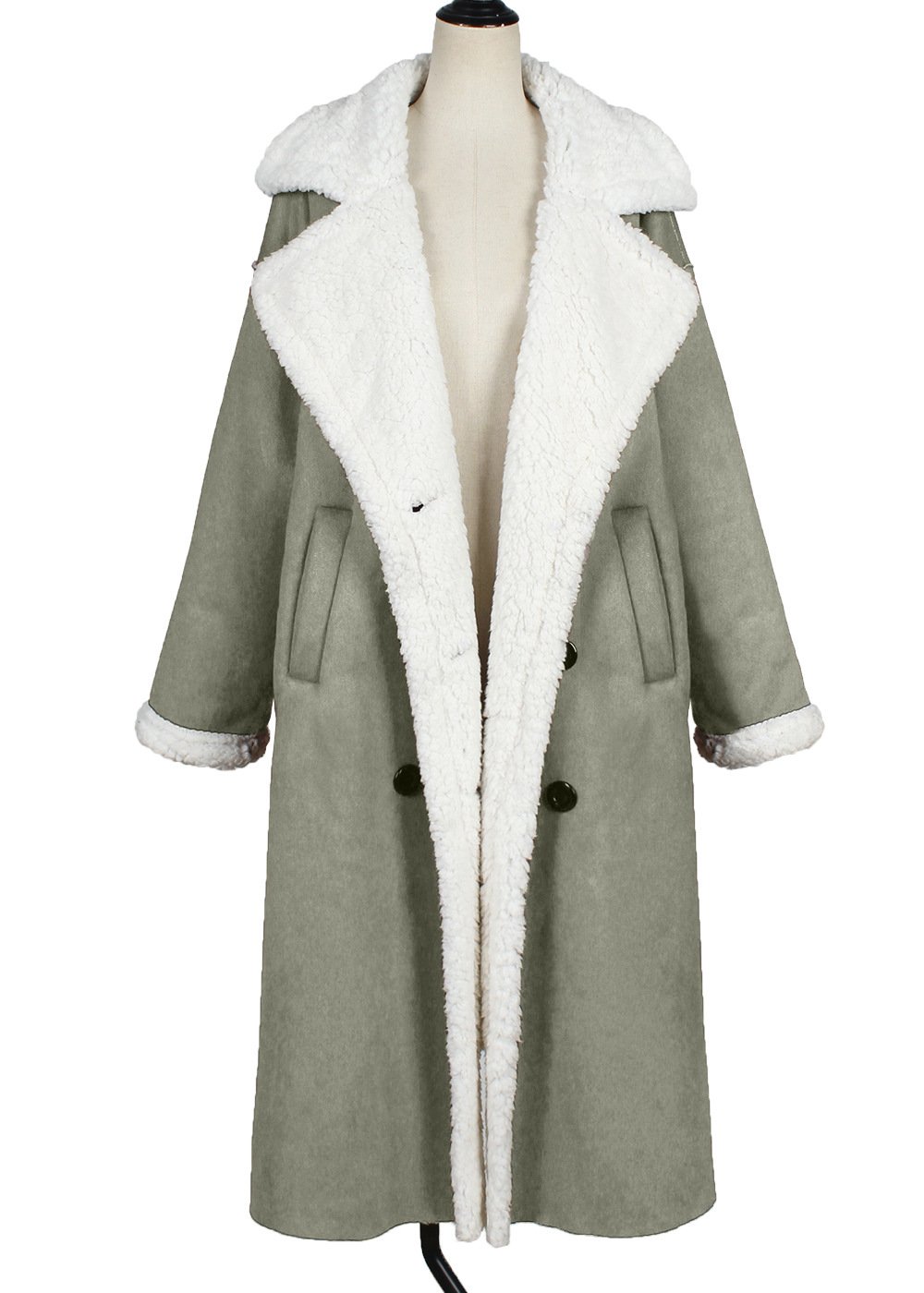 Women's Winter Outerwear Faux Fur Casual Plain Long Shawl Collar Overcoat