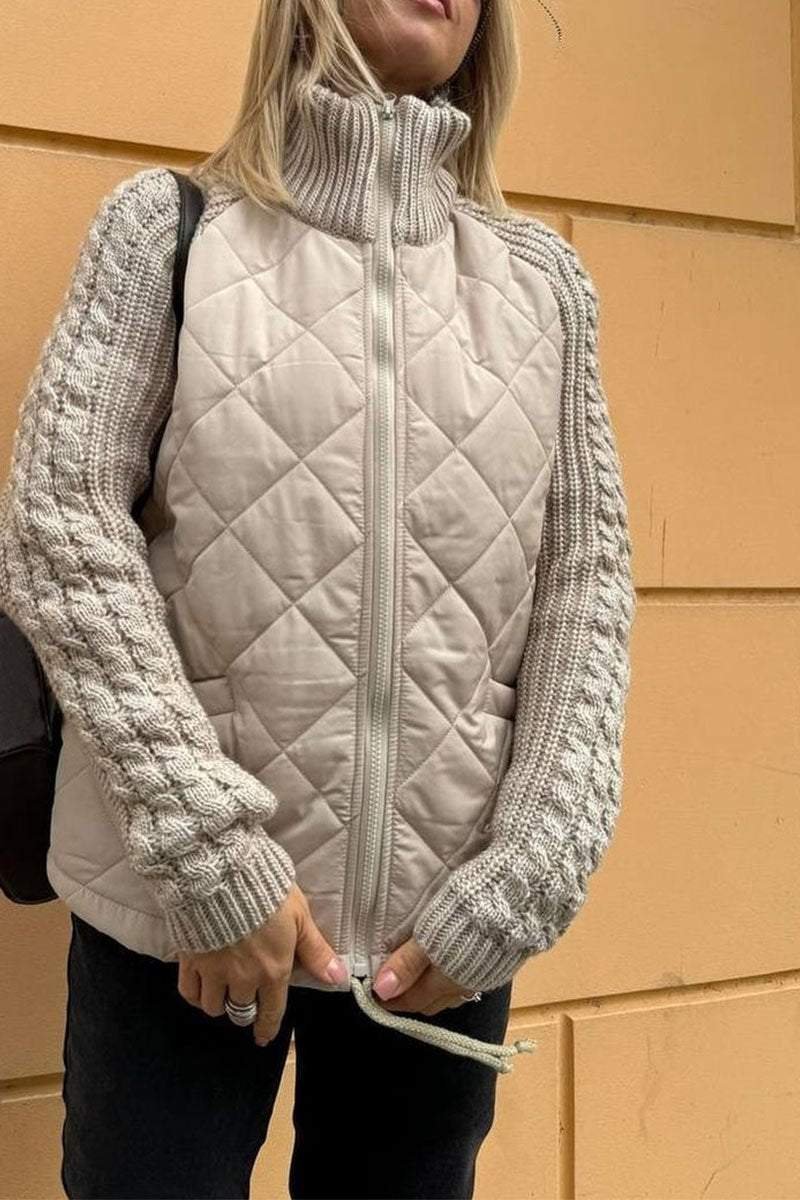 Women's Casual Winter Plain Mock Neck Padded Parka