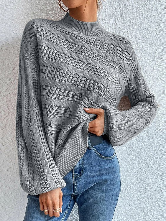 Women's Spring/Fall Plain Casual Long Sleeve Crew Neck Wool/Knitting Sweater