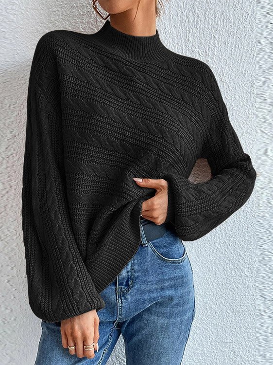 Women's Spring/Fall Plain Casual Long Sleeve Crew Neck Wool/Knitting Sweater