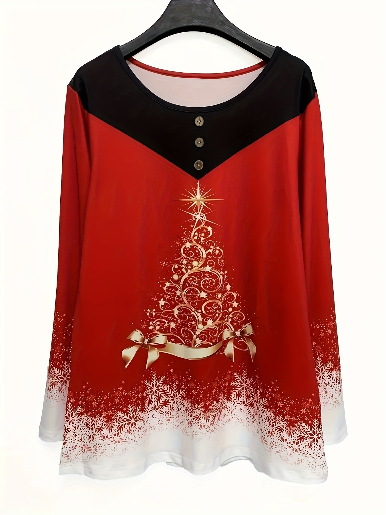 Women's Long Sleeve Blouse Spring/Fall Christmas Jersey Crew Neck Daily Going Out Casual Top