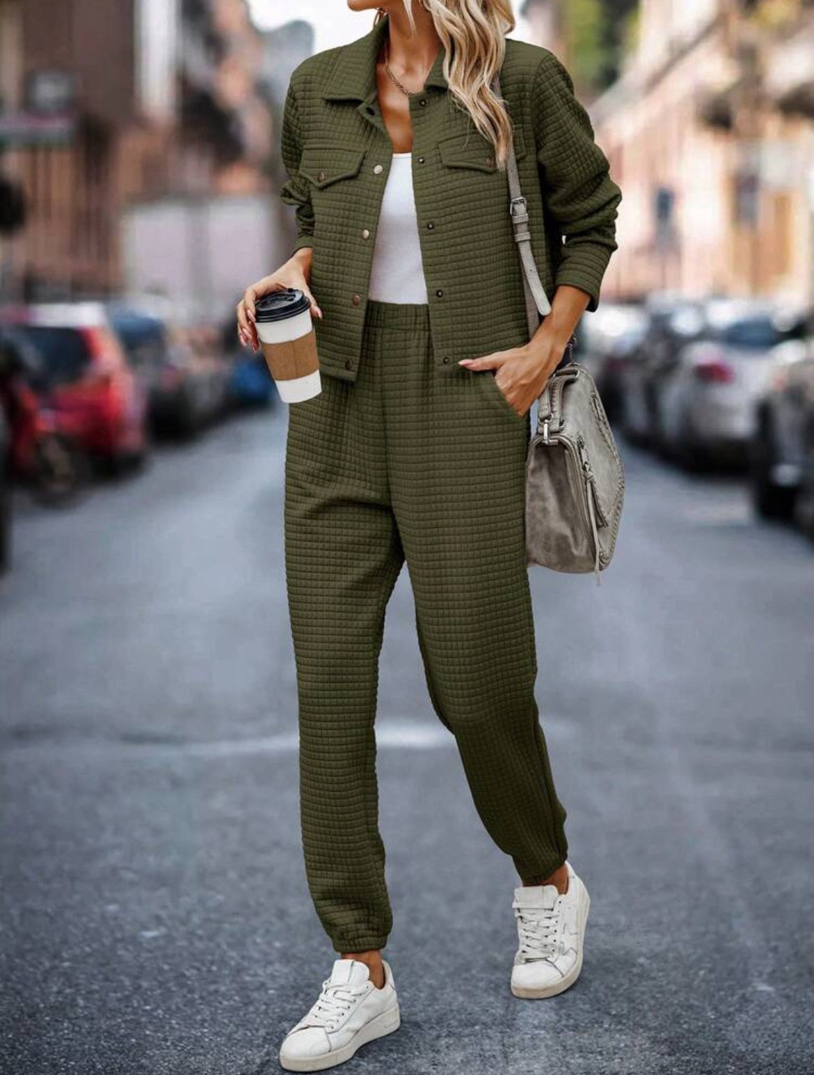 Women's Jersey Plain Daily Going Out Two Piece Set Long Sleeve Casual Spring/Fall Top With Pants Matching Set