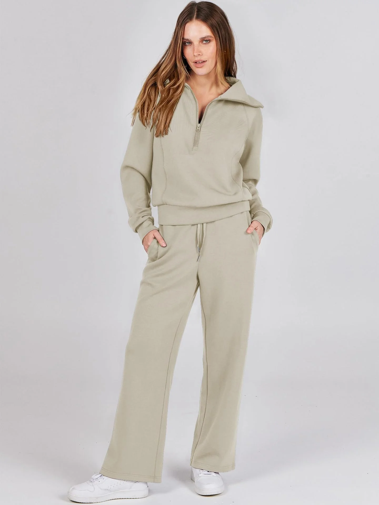 Women's Plain Daily Going Out Two Piece Set Long Sleeve Casual Spring/Fall Top With Pants Matching Set