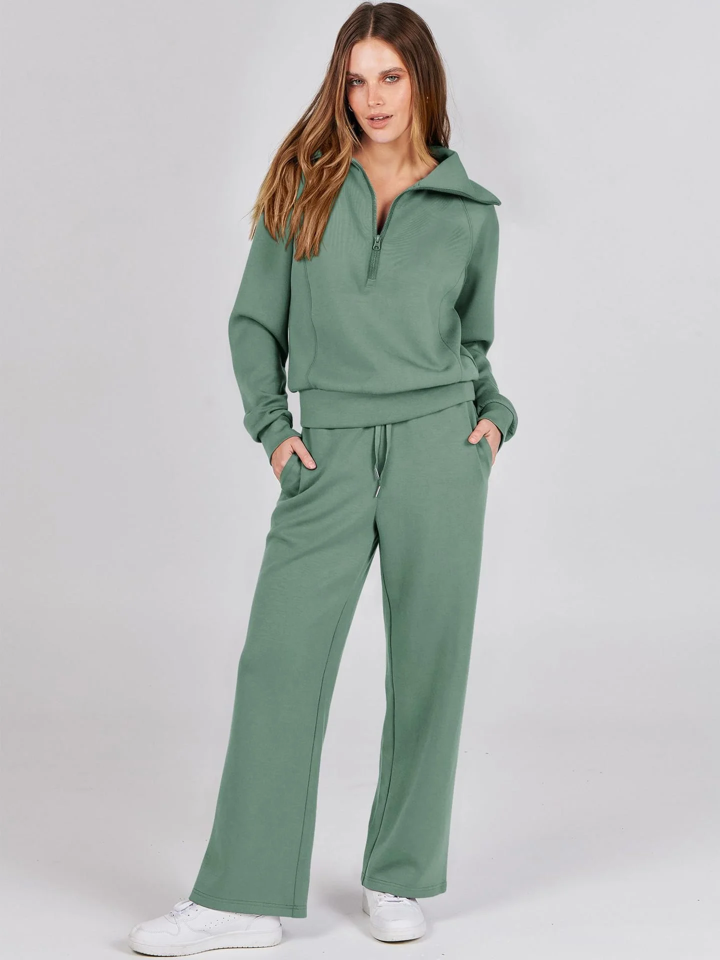 Women's Plain Daily Going Out Two Piece Set Long Sleeve Casual Spring/Fall Top With Pants Matching Set