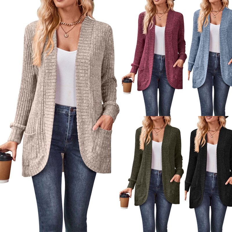 Women's Casual Spring/Fall Plain Cardigan