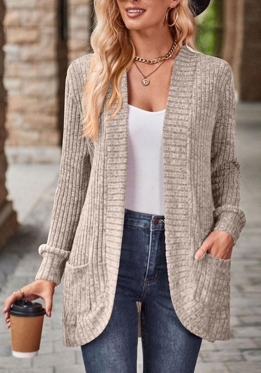 Women's Casual Spring/Fall Plain Cardigan