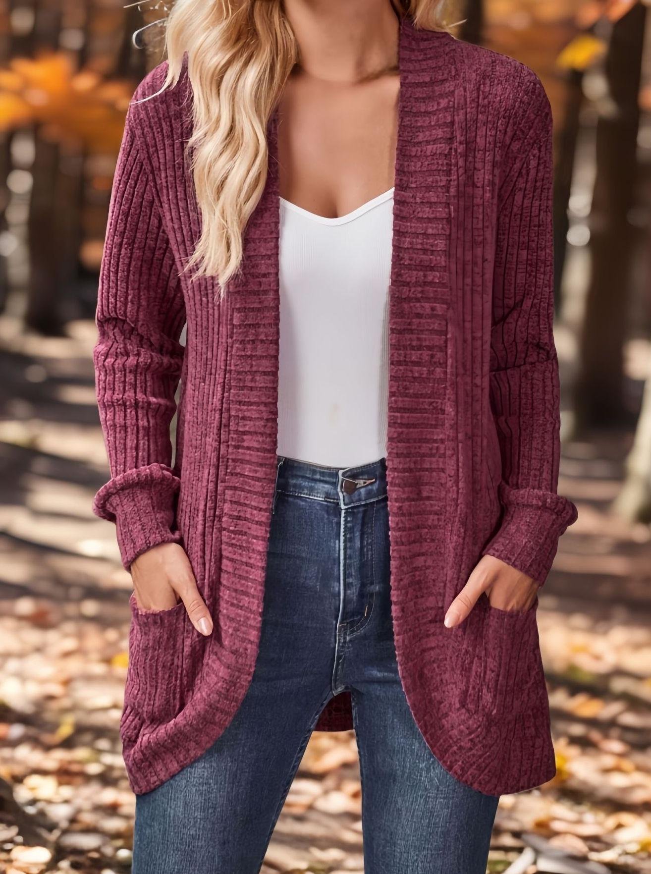 Women's Casual Spring/Fall Plain Cardigan