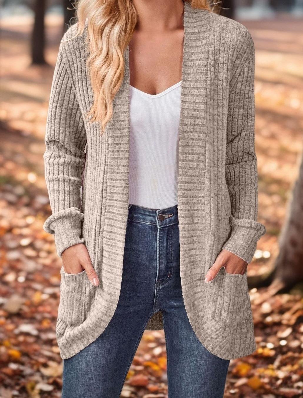 Women's Casual Spring/Fall Plain Cardigan