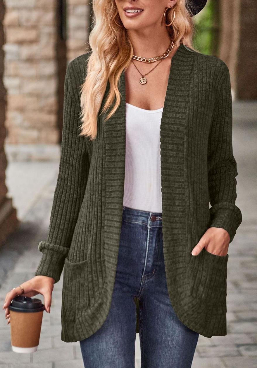 Women's Casual Spring/Fall Plain Cardigan