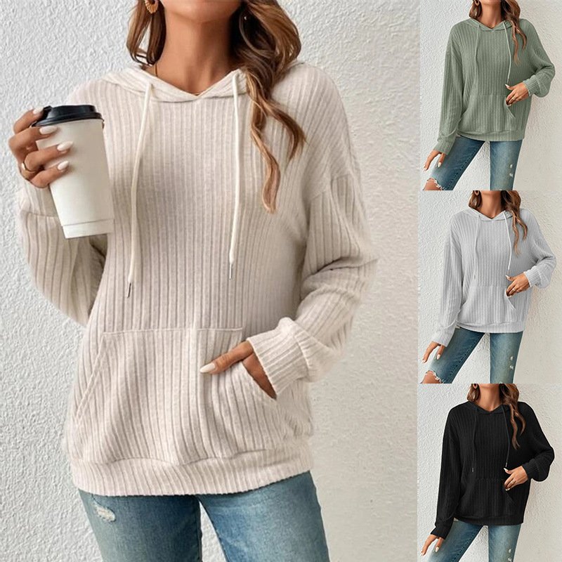 Women's Plain Spring/Fall Long Sleeve Casual Daily Hoodie