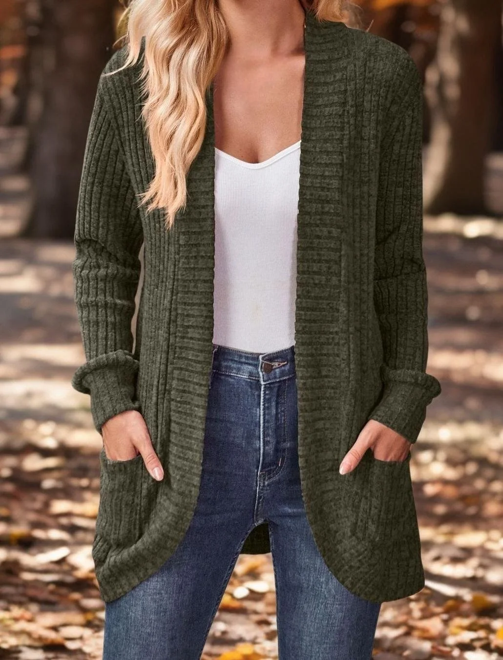 Women's Casual Spring/Fall Plain Cardigan