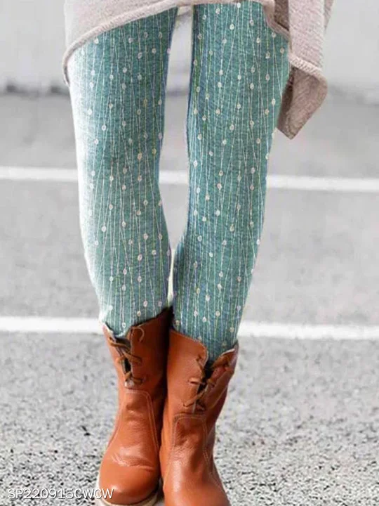 Women's Casual Striped Winter Long Leggings