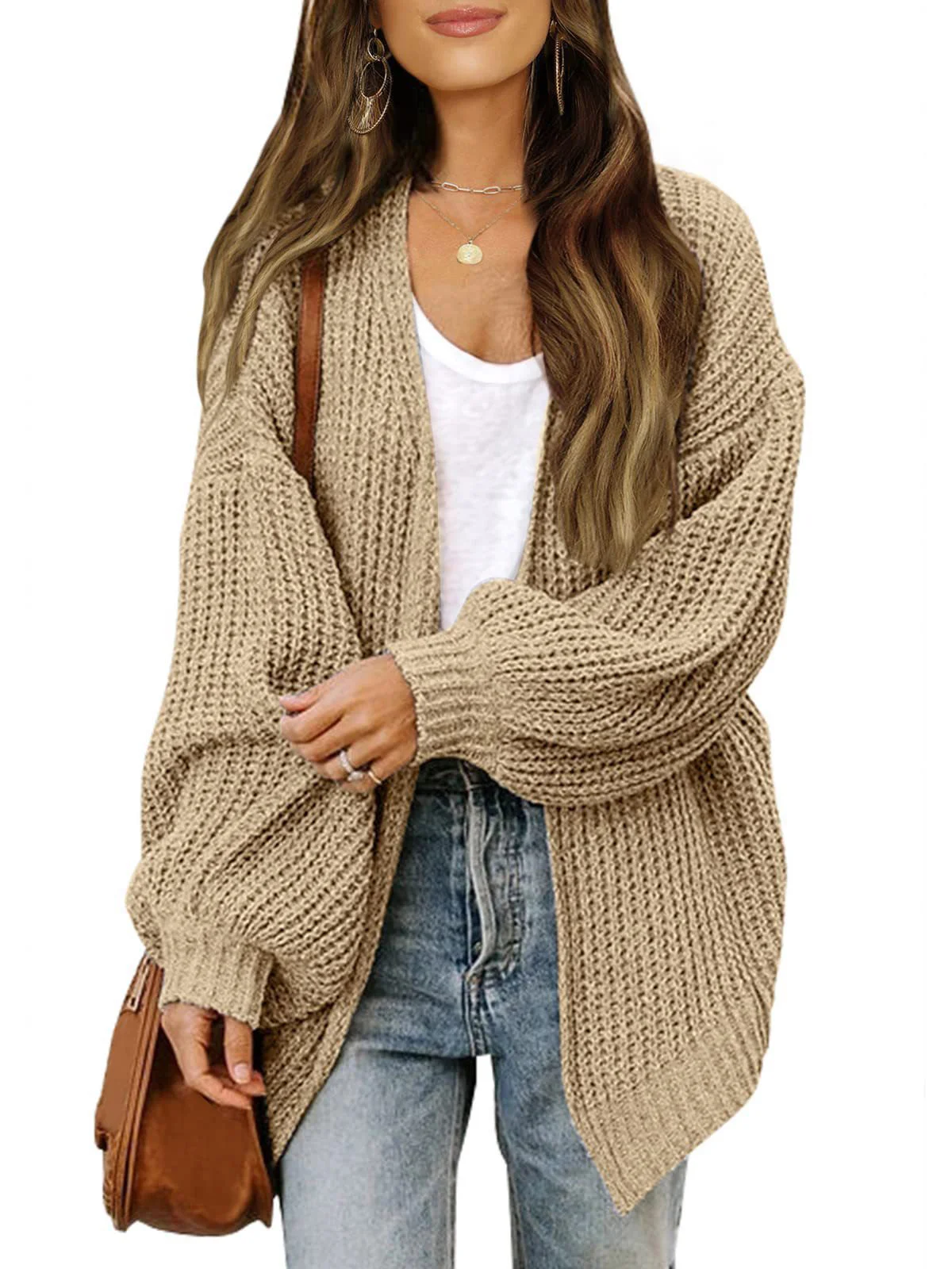 Women's Casual Winter Plain Wool/Knitting Cardigan