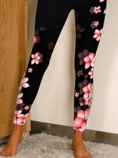 Women's Casual Floral Winter Long Leggings