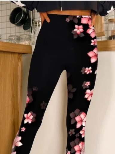 Women's Casual Floral Winter Long Leggings