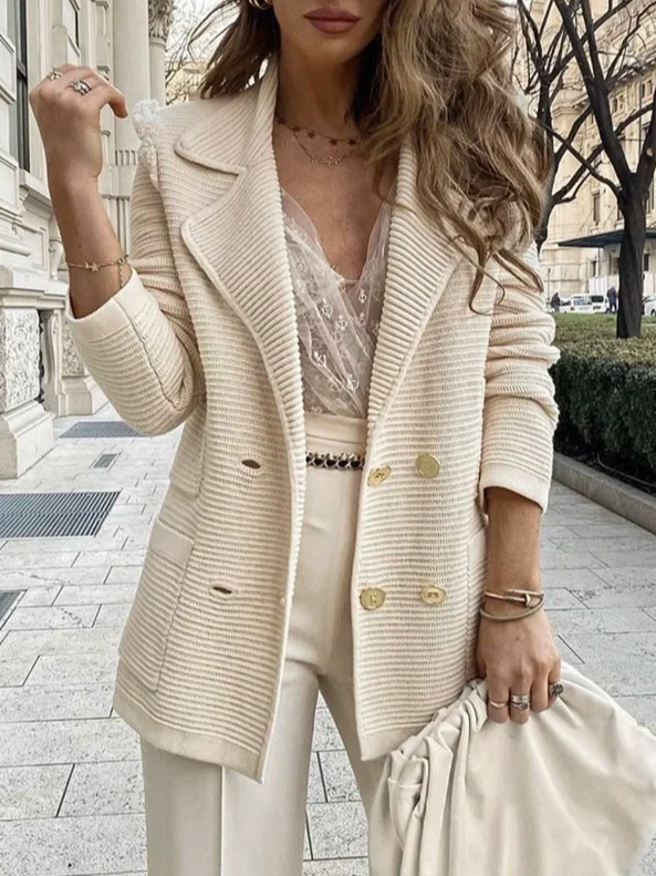 Women's Spring/Fall Outerwear Casual Plain Long Sleeve Shawl Collar Regular Blazer