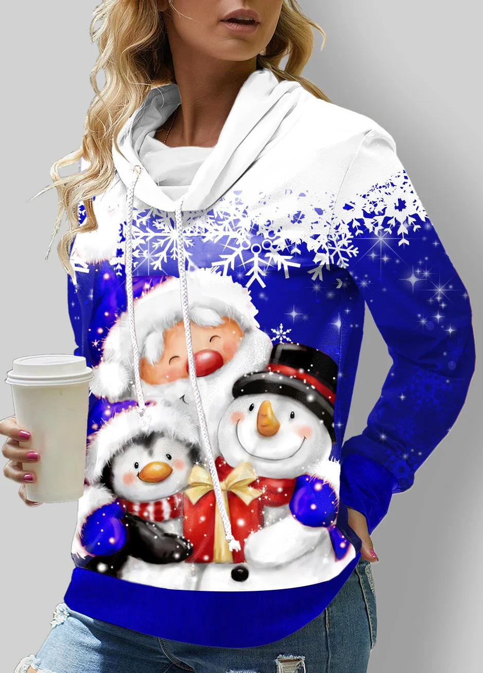 Women's Hoodie Christmas Zipper Casual Spring/Fall Long Sleeve Sweatshirt