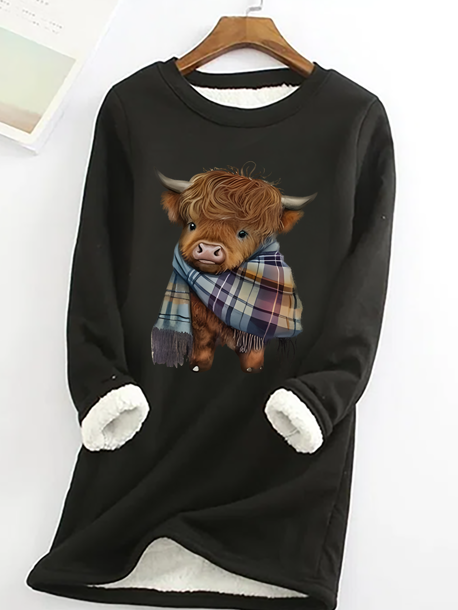 Women's Crew Neck Cattle Casual Spring/Fall Long Sleeve Sweatshirt