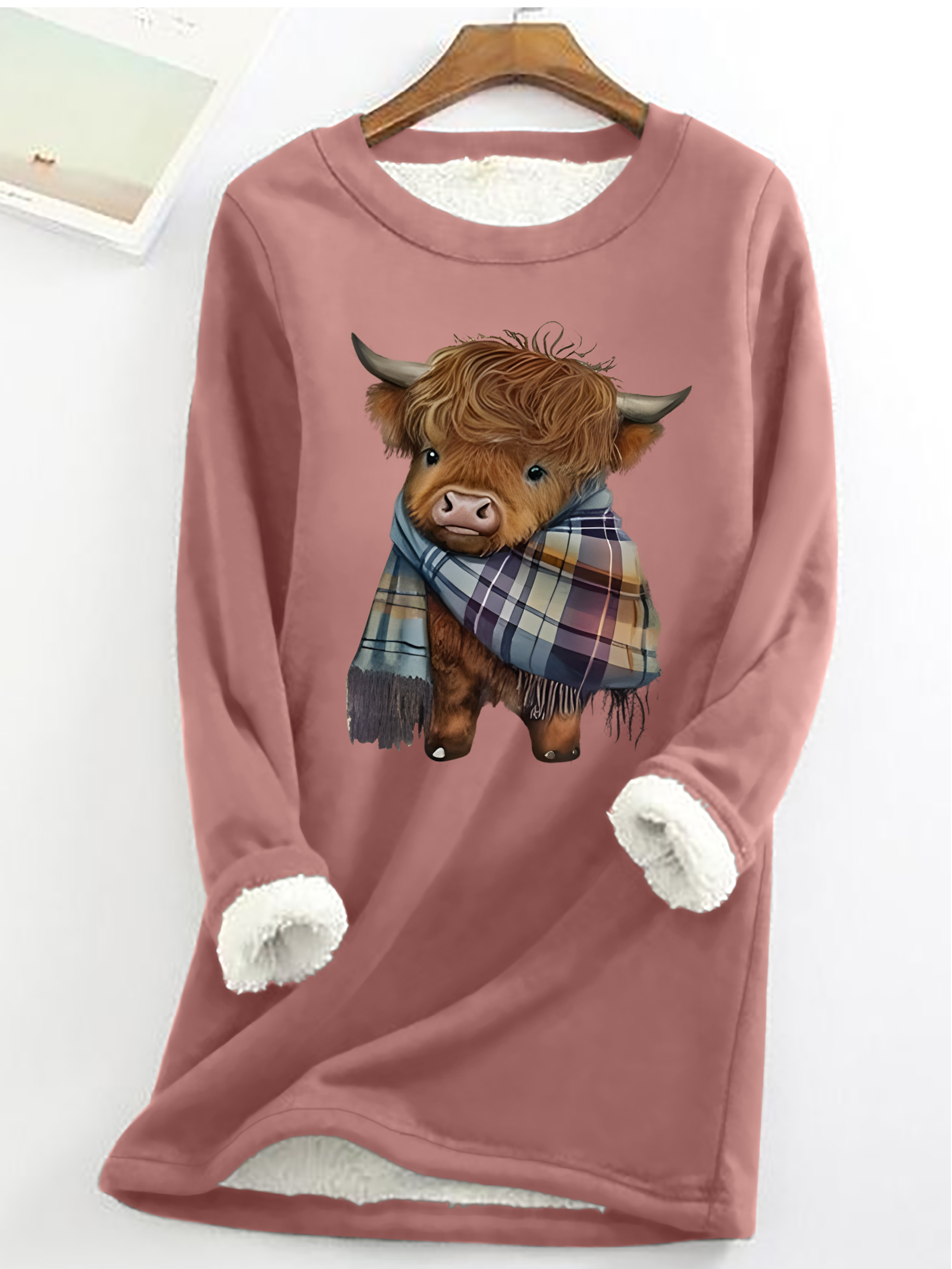 Women's Crew Neck Cattle Casual Spring/Fall Long Sleeve Sweatshirt