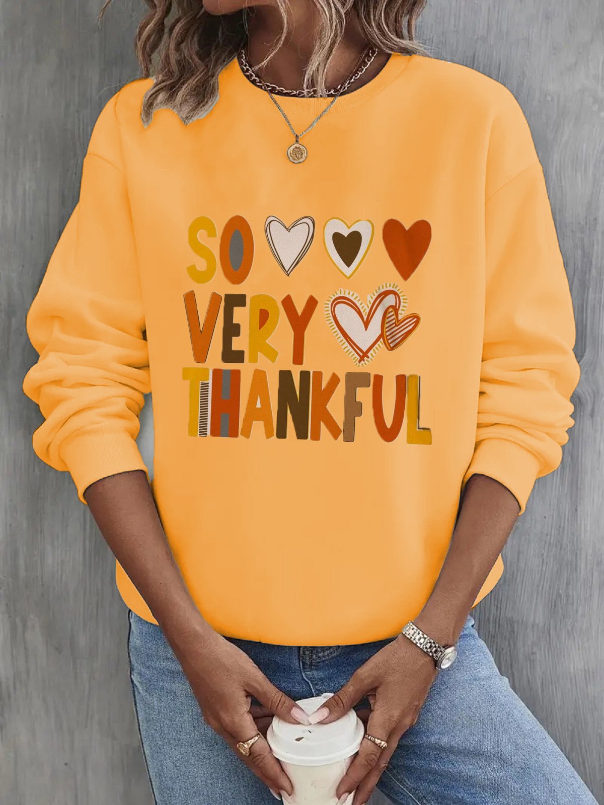 Women's Crew Neck Text Letters Casual Spring/Fall Long Sleeve Sweatshirt