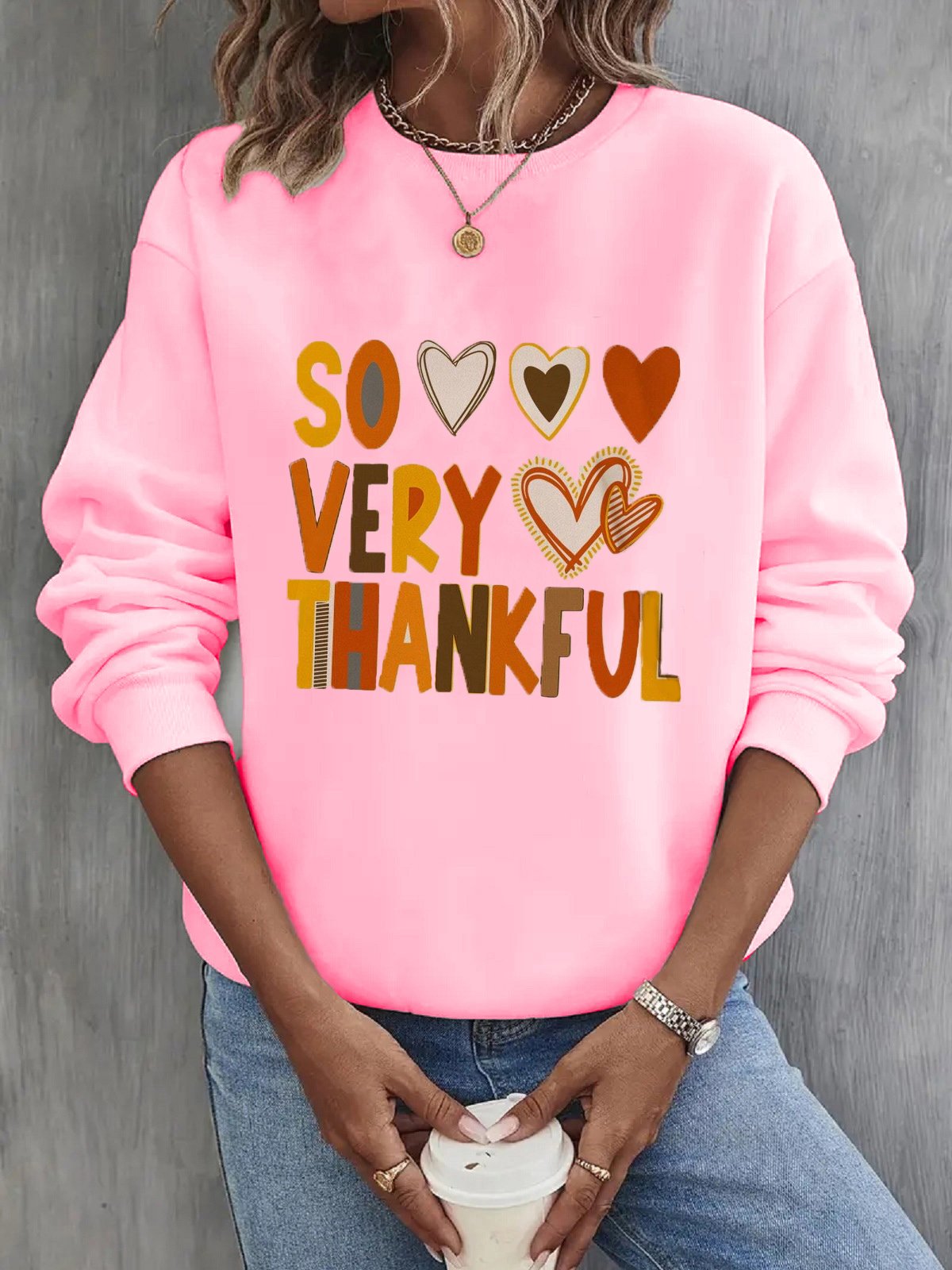 Women's Crew Neck Text Letters Casual Spring/Fall Long Sleeve Sweatshirt