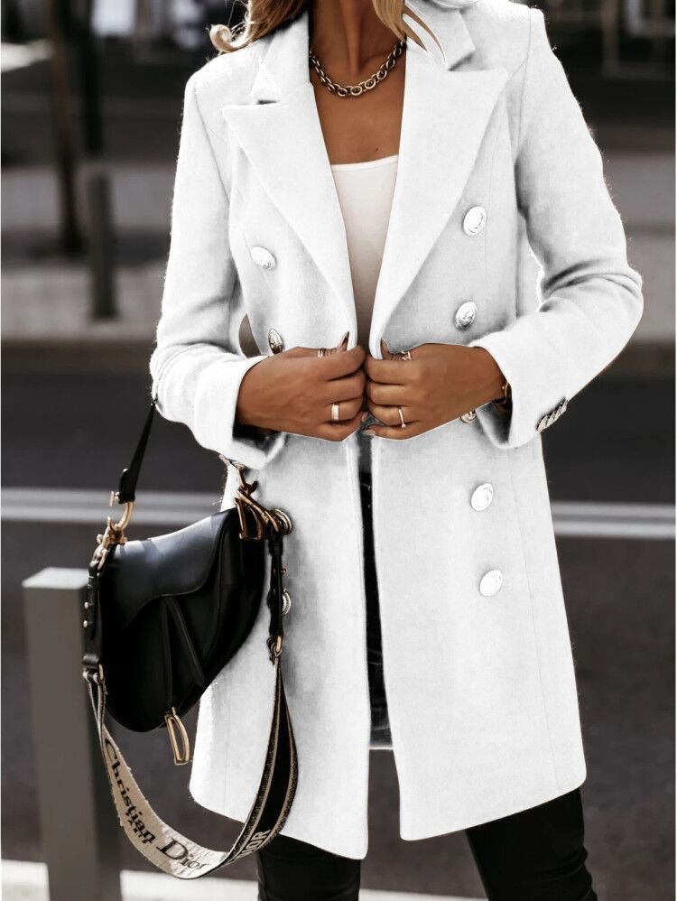 Women's Autumn Outerwear Casual Plain Long Sleeve Shawl Collar Jacket