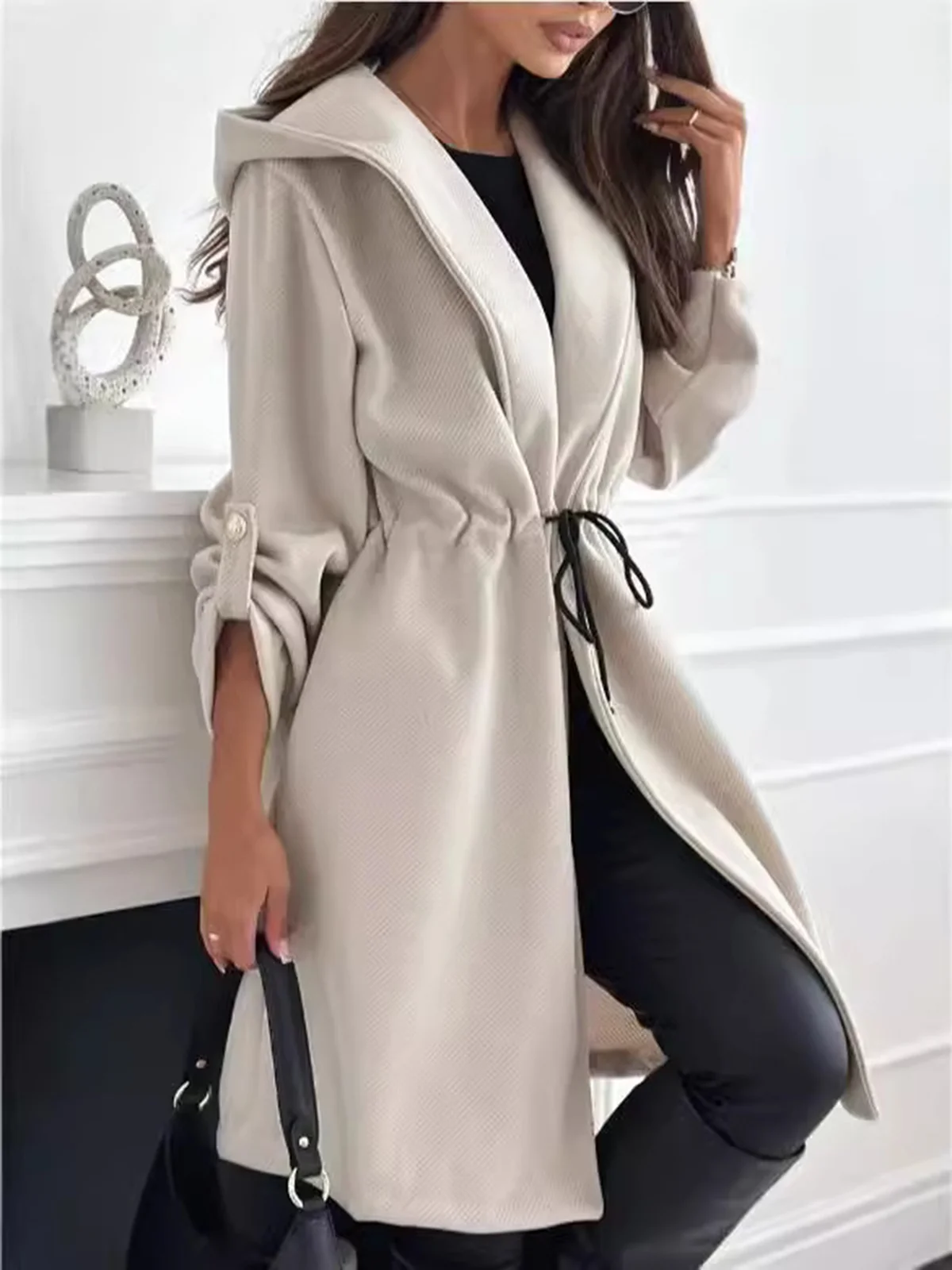 Women's Spring/Fall Outerwear Casual Plain Long Sleeve Hoodie Jacket