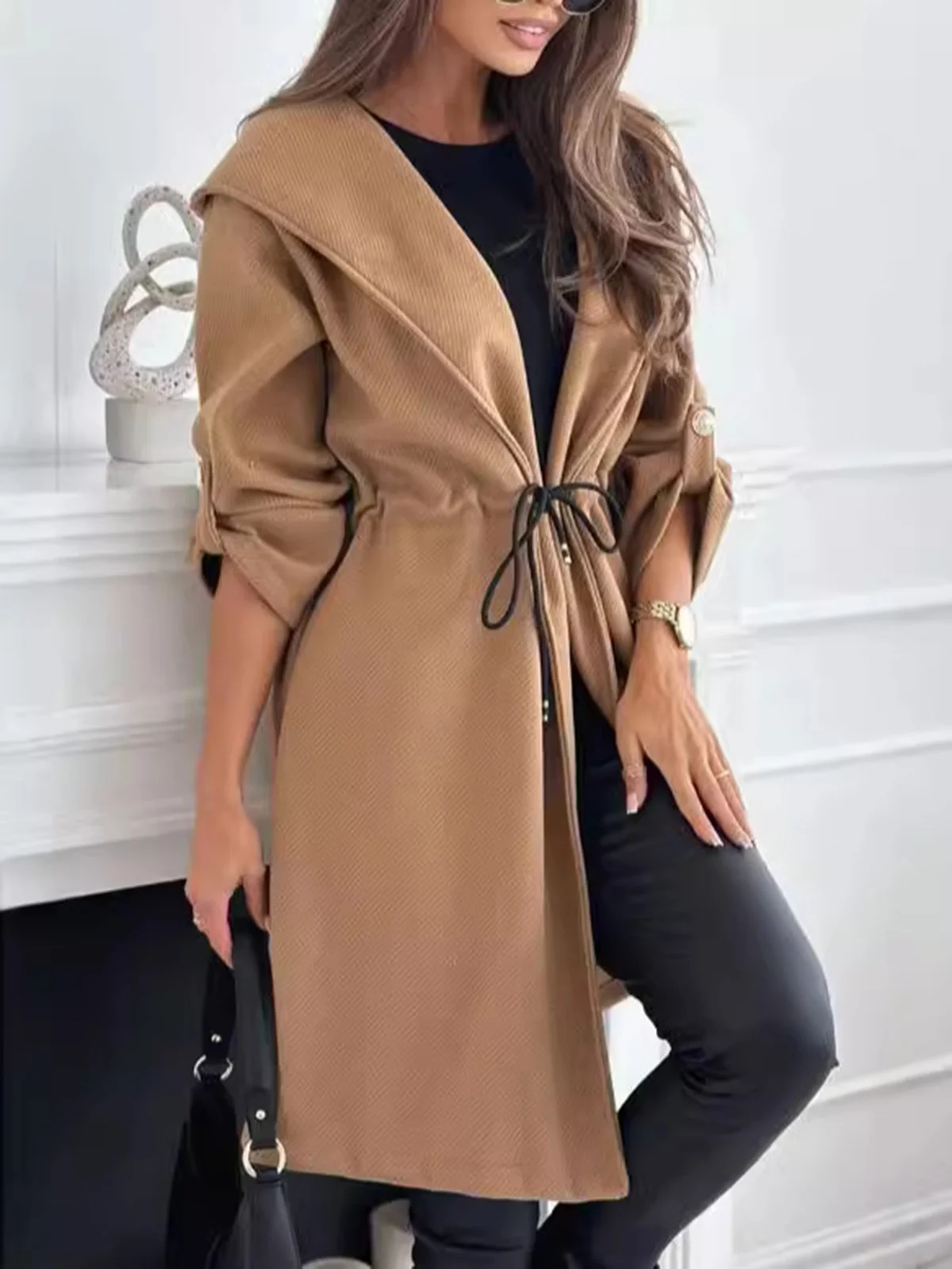 Women's Spring/Fall Outerwear Casual Plain Long Sleeve Hoodie Jacket