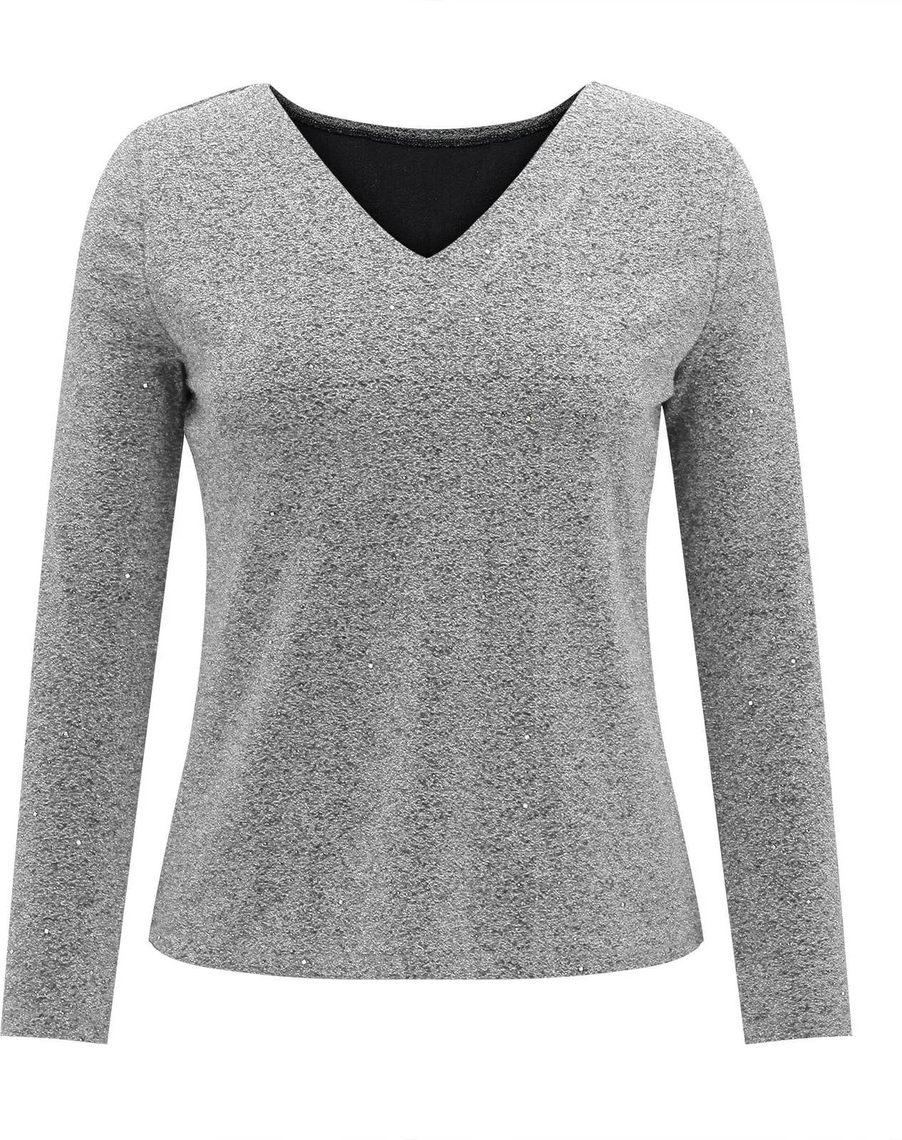 Women's Long Sleeve Tee T-shirt Spring/Fall Plain V Neck Daily Going Out Casual Top