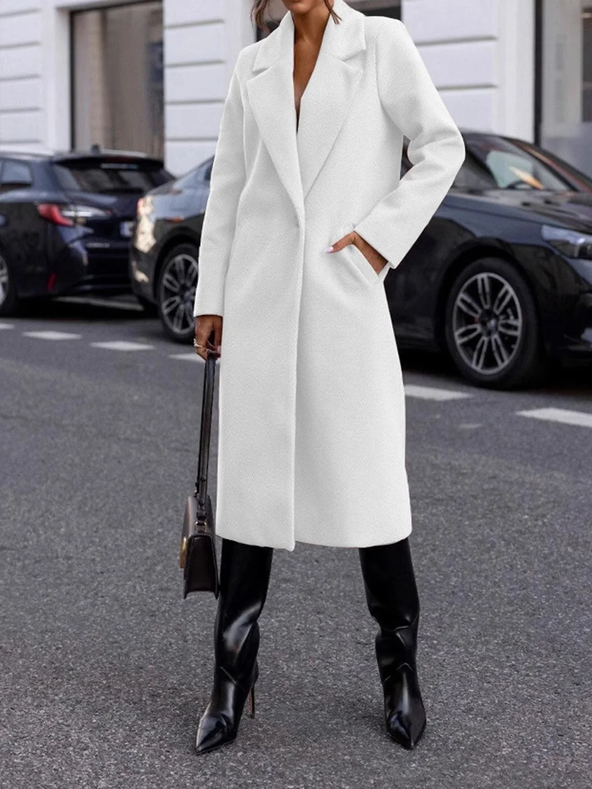 Women's Spring/Fall Outerwear Casual Plain Long Sleeve Lapel Collar Jacket