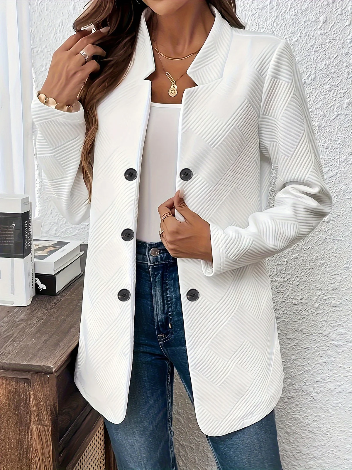 Women's Spring/Fall Outerwear Casual Plain Long Sleeve Jacket