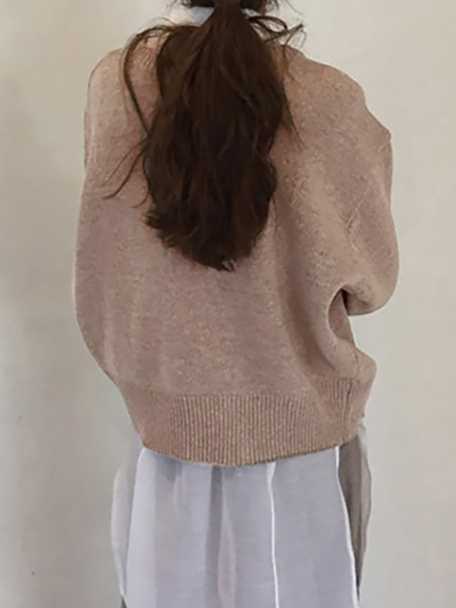 Women's Vintage Spring/Fall Plain Cardigan