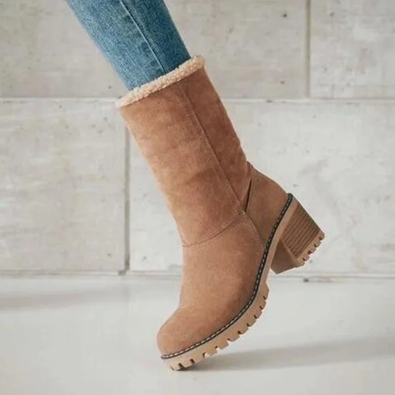 Plain Casual Autumn Suede Riding Boots