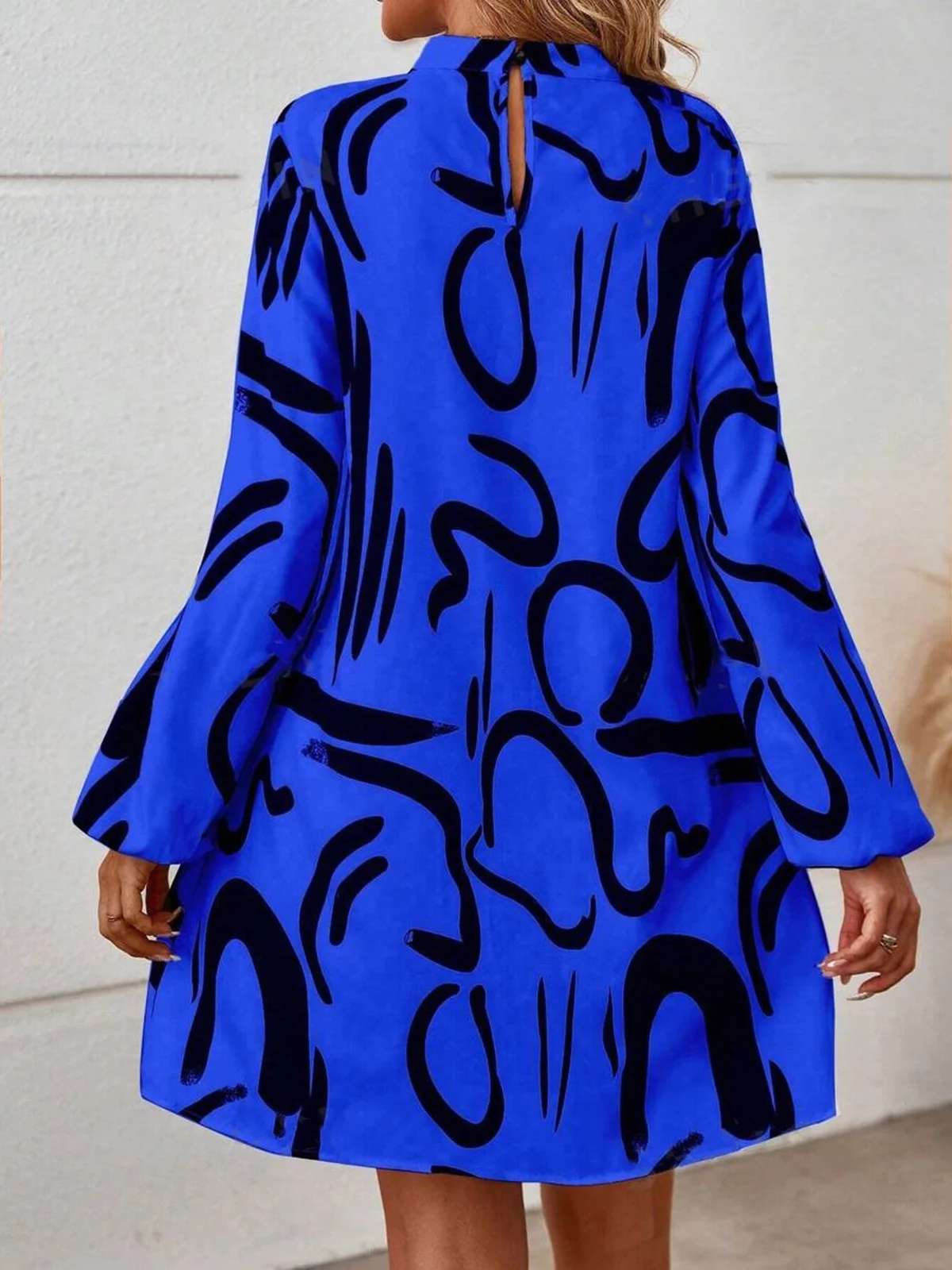 Women's Long Sleeve Spring/Fall Abstract Dress Daily Going Out Casual Midi A-Line