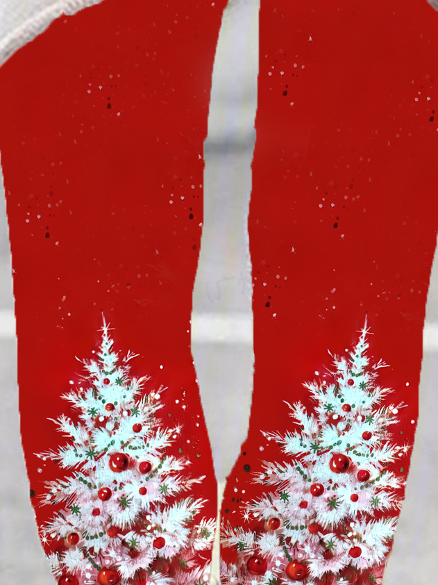 Women's Casual Christmas Tree Jersey All Season Long Leggings