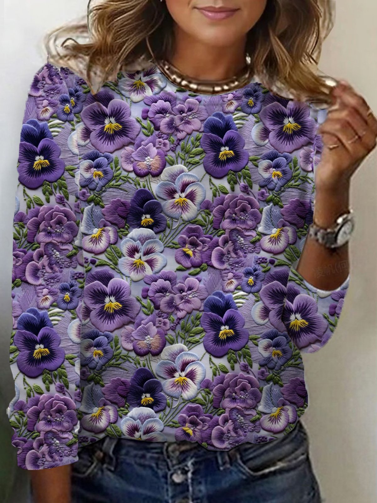 Women's Long Sleeve Tee T-shirt Spring/Fall Floral Jersey Crew Neck Daily Going Out Casual Top