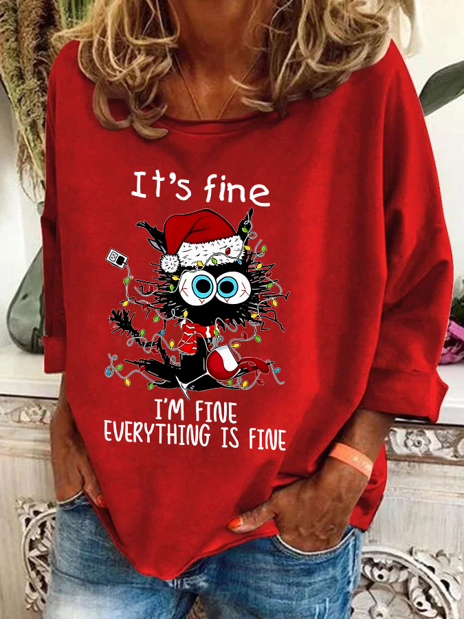 Women's Crew Neck Christmas Casual Spring/Fall Long Sleeve Sweatshirt