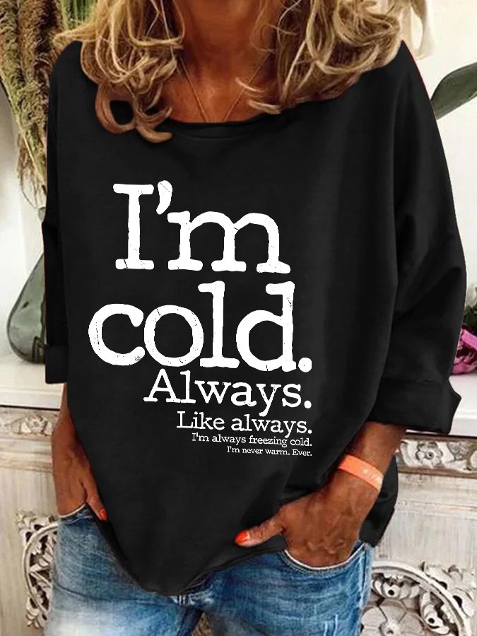 Women's Crew Neck Text Letters Casual Spring/Fall Long Sleeve Sweatshirt