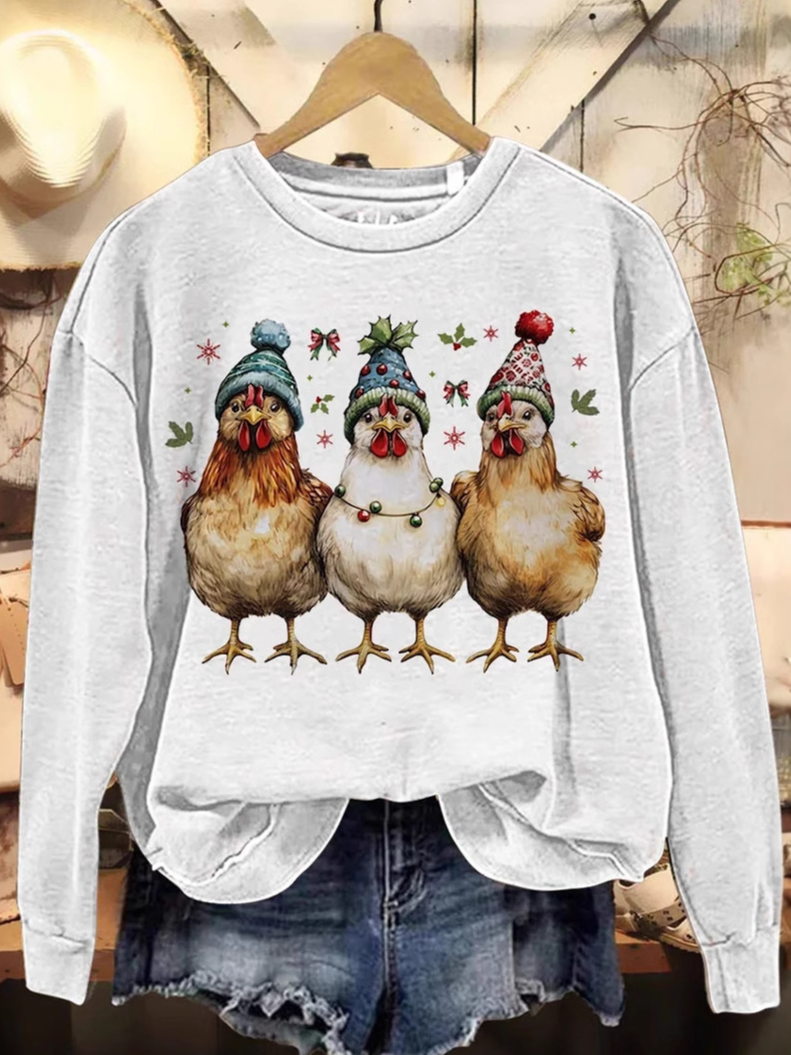 Women's Crew Neck Animal Casual Spring/Fall Long Sleeve Sweatshirt