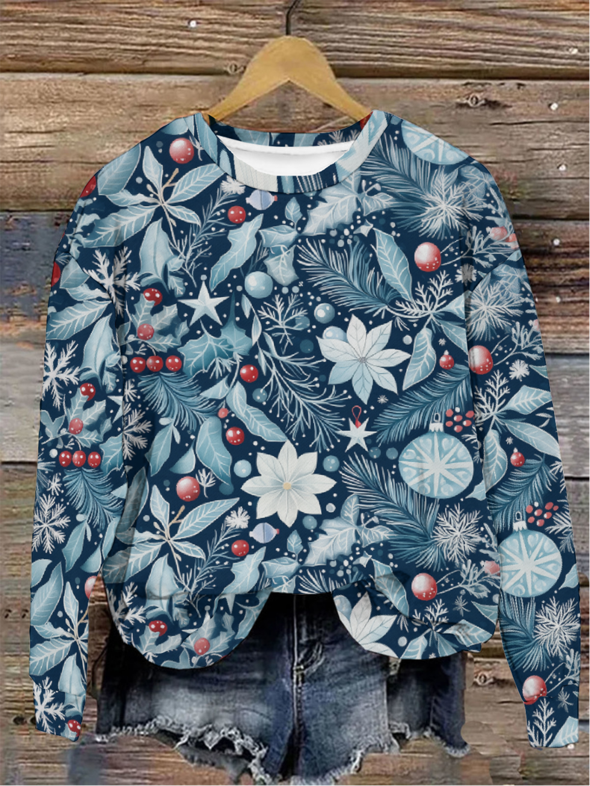 Women's Crew Neck Floral Casual Spring/Fall Long Sleeve Sweatshirt