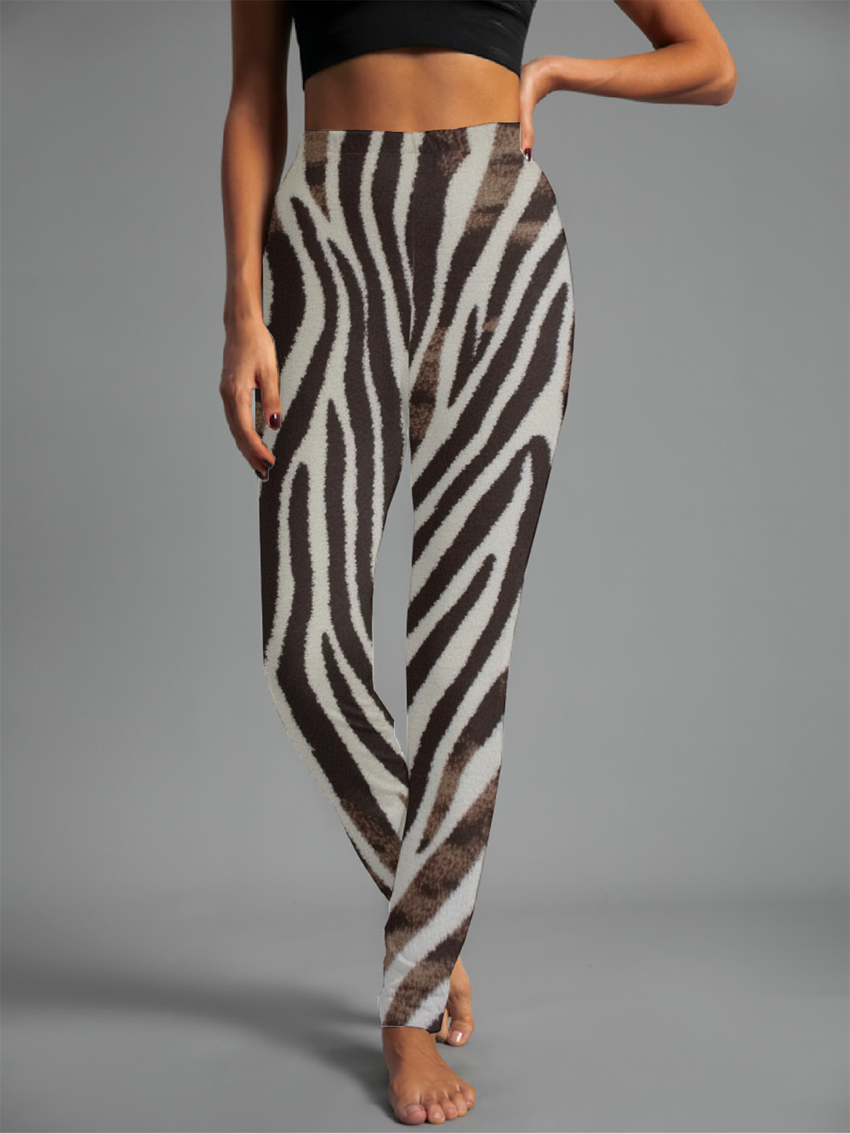 Women's Casual Zebra Jersey All Season Long Leggings