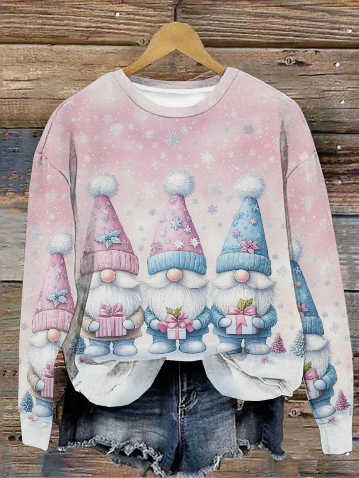 Women's Crew Neck Christmas Casual Spring/Fall Long Sleeve Sweatshirt