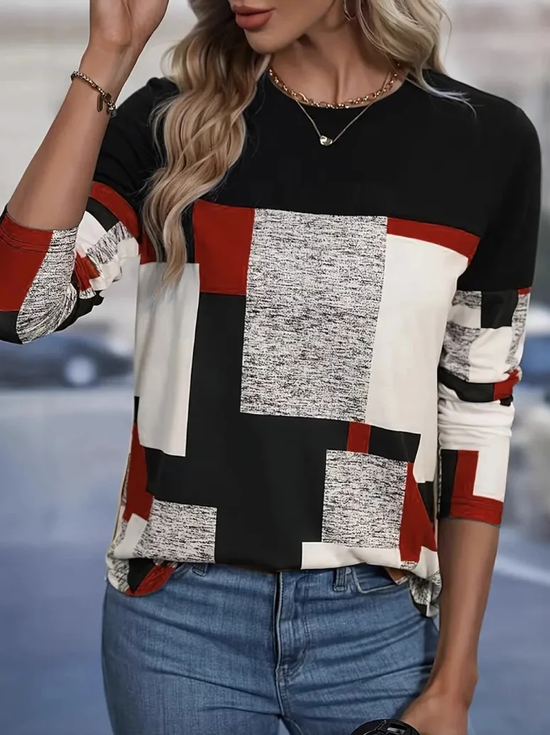 Women's Long Sleeve Tee T-shirt Spring/Fall Floral Jersey Crew Neck Daily Going Out Casual Top