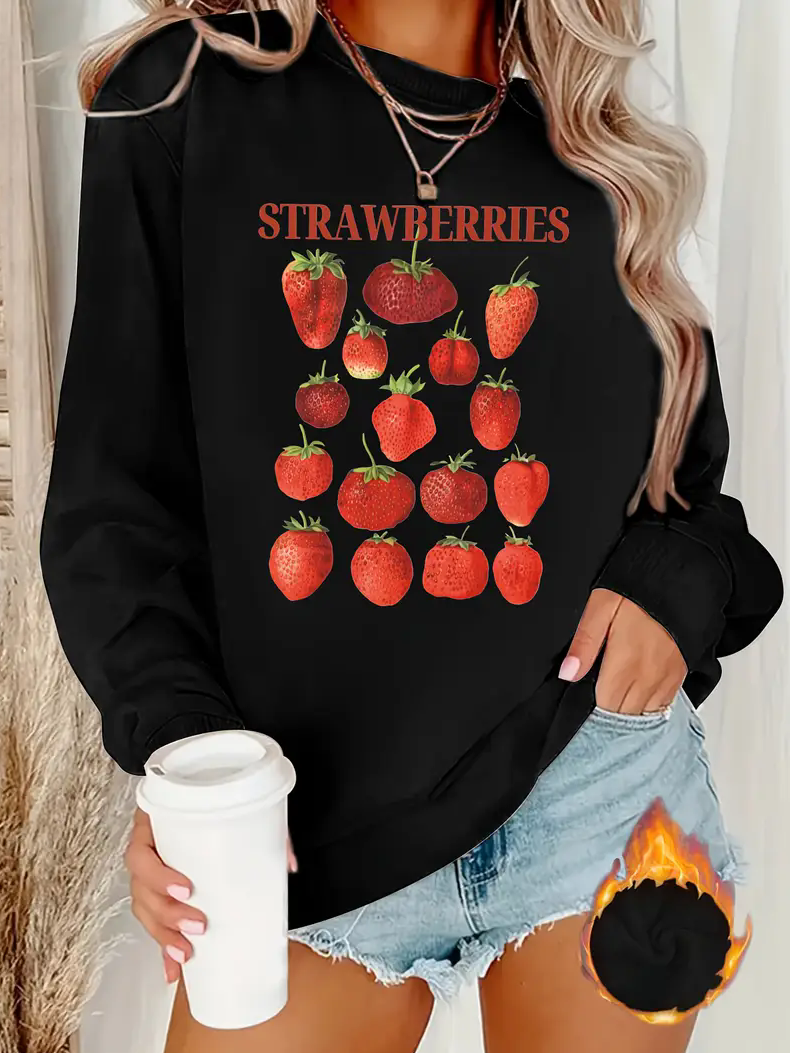 Women's Crew Neck Botanical Pattern Casual Spring/Fall Long Sleeve Sweatshirt