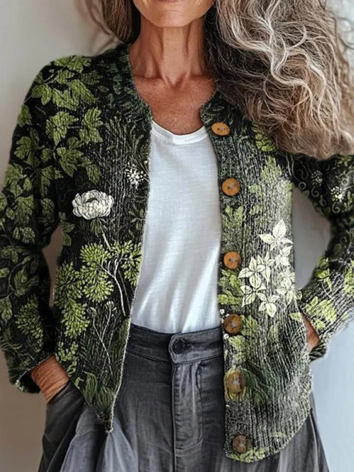 Women's Vintage Spring/Fall Ethnic Knitted Cardigan