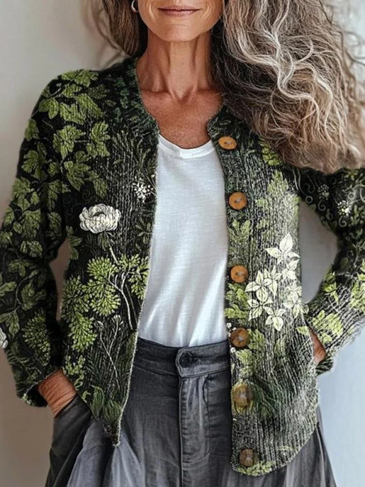 Women's Vintage Spring/Fall Ethnic Knitted Cardigan