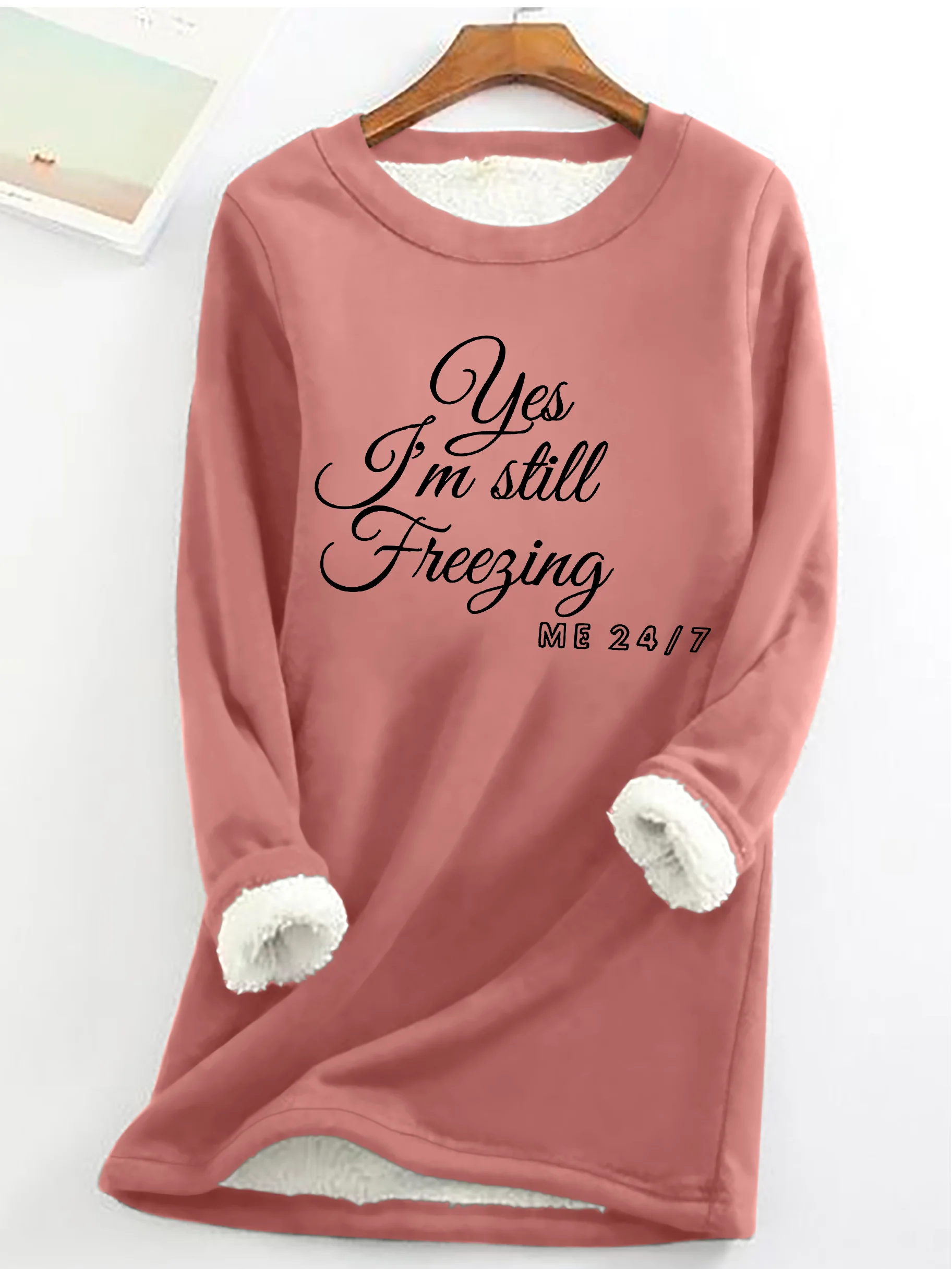 Women's Crew Neck Text Letters Casual Spring/Fall Long Sleeve Sweatshirt