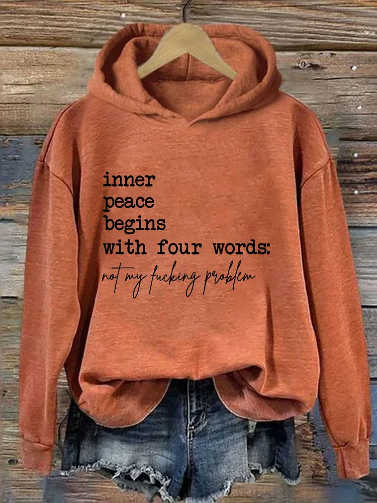 Women's Text Letters Spring/Fall Cotton Long Sleeve Casual Daily Hoodie