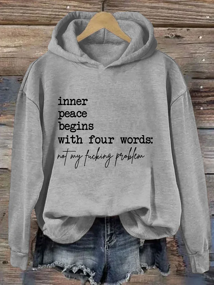 Women's Text Letters Spring/Fall Cotton Long Sleeve Casual Daily Hoodie