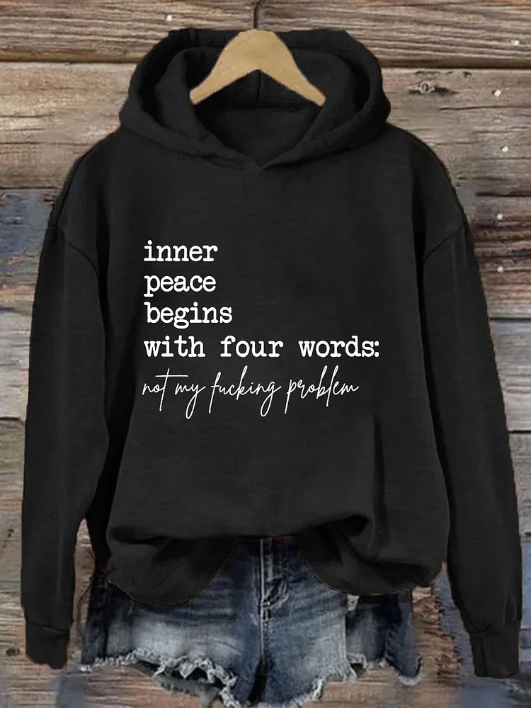 Women's Text Letters Spring/Fall Cotton Long Sleeve Casual Daily Hoodie